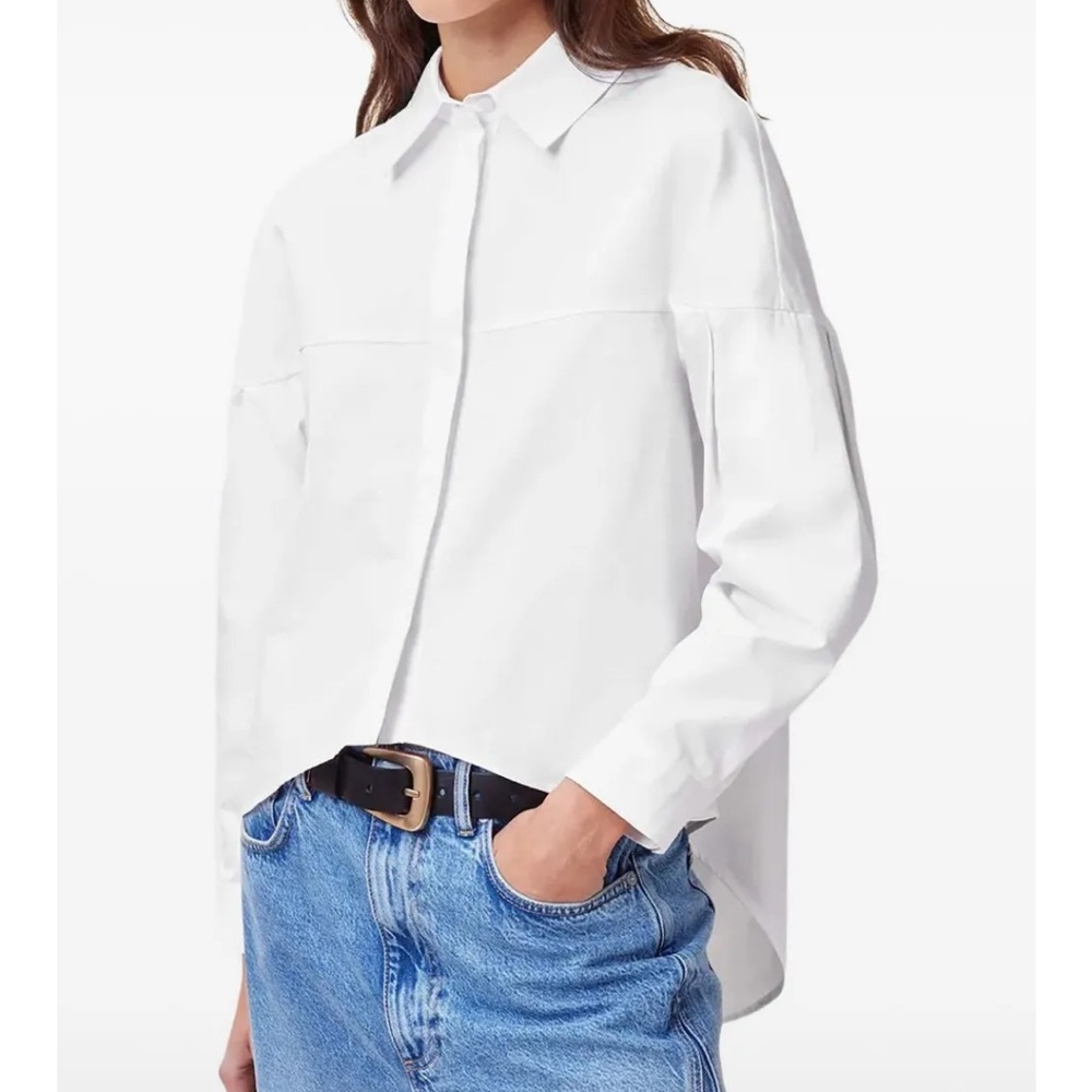 All Saints Toria Classic White Shirt Size 6